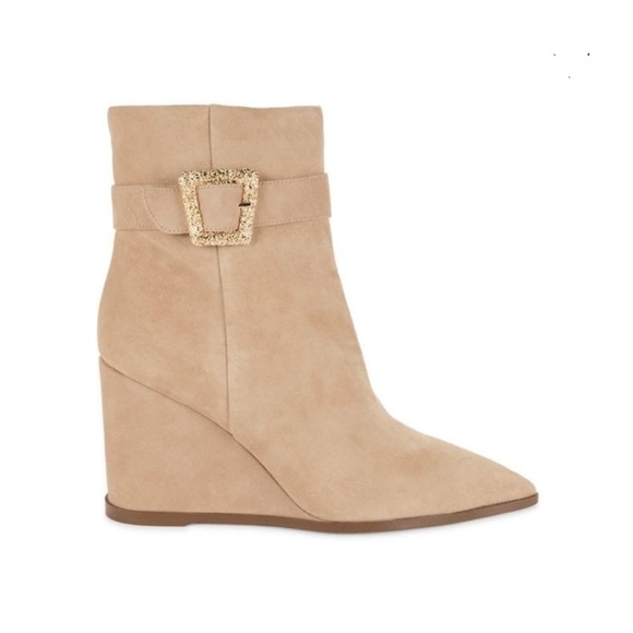 Sam Edelman Tan Suede Wedge Boots - Picture 2 of 14